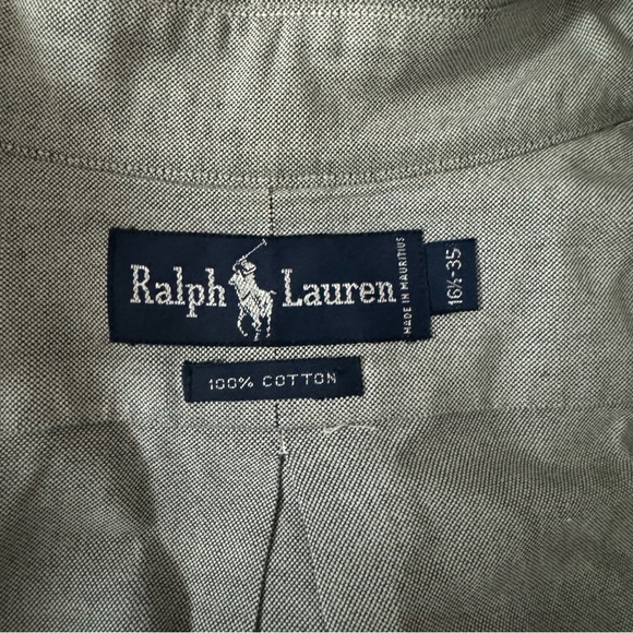 Ralph Lauren Mens Long Sleeve Button Down Dress Shirt in Gray - Picture 5 of 5